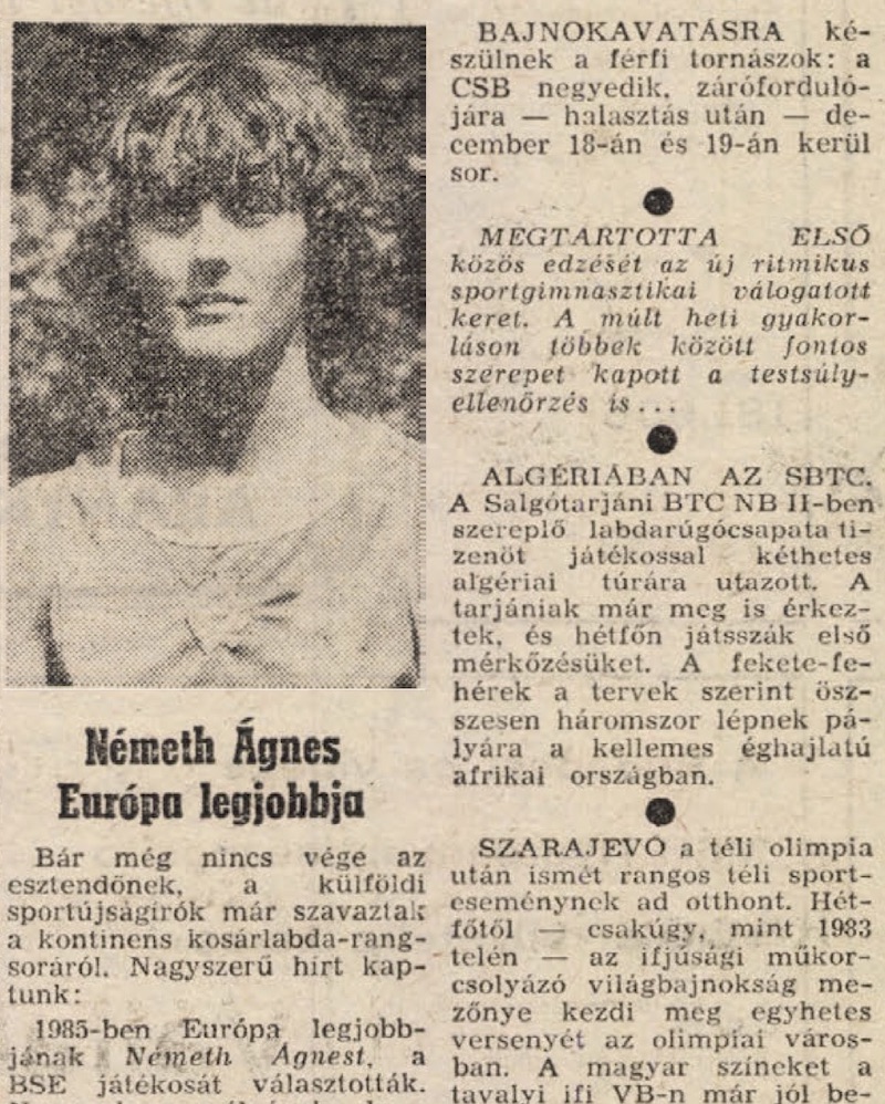 Németh Ágnes, 1985