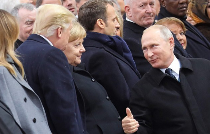 Putyin, Merkel, Trump, Macron