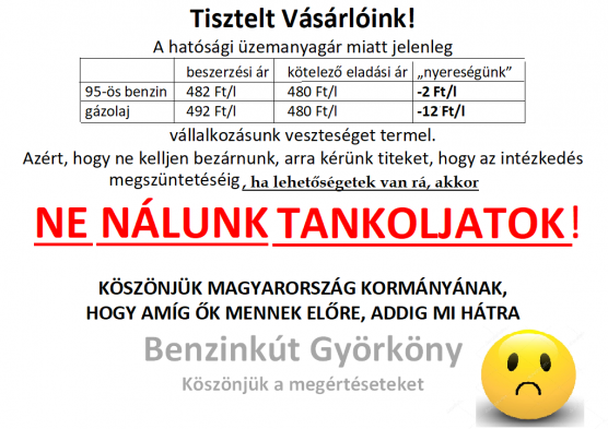 NE NÁLUNK TANKOLJATOK! – könyörögnek a benzinkutak az autósokhoz