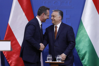 Orbán Viktor és az osztrák alkancellár sajtótájékoztatój