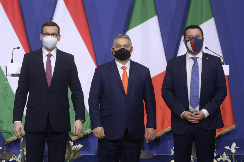 Orbán Viktor találkozója Matteo Salvinivel és Mateusz Morawi