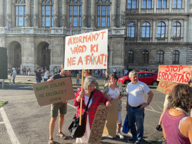 Az erdőírtás ellen tüntettek a Széchenyi téren
