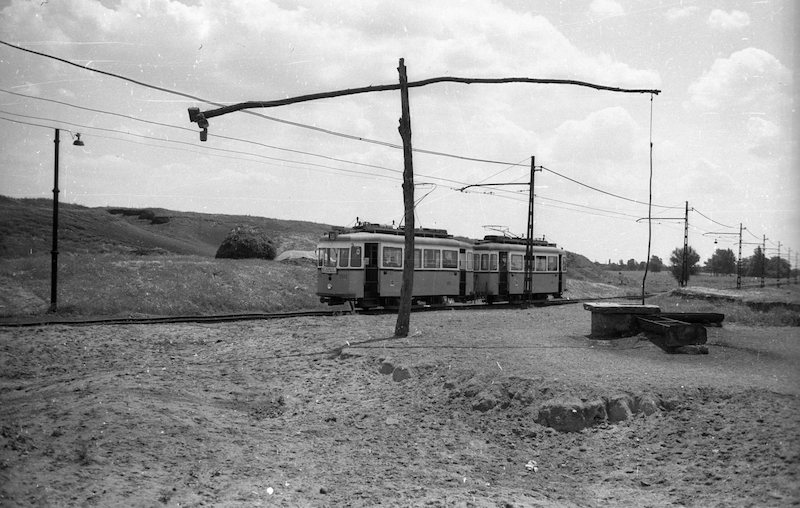 Az egykori 51-es villamos Bivalyréten 1976-ban