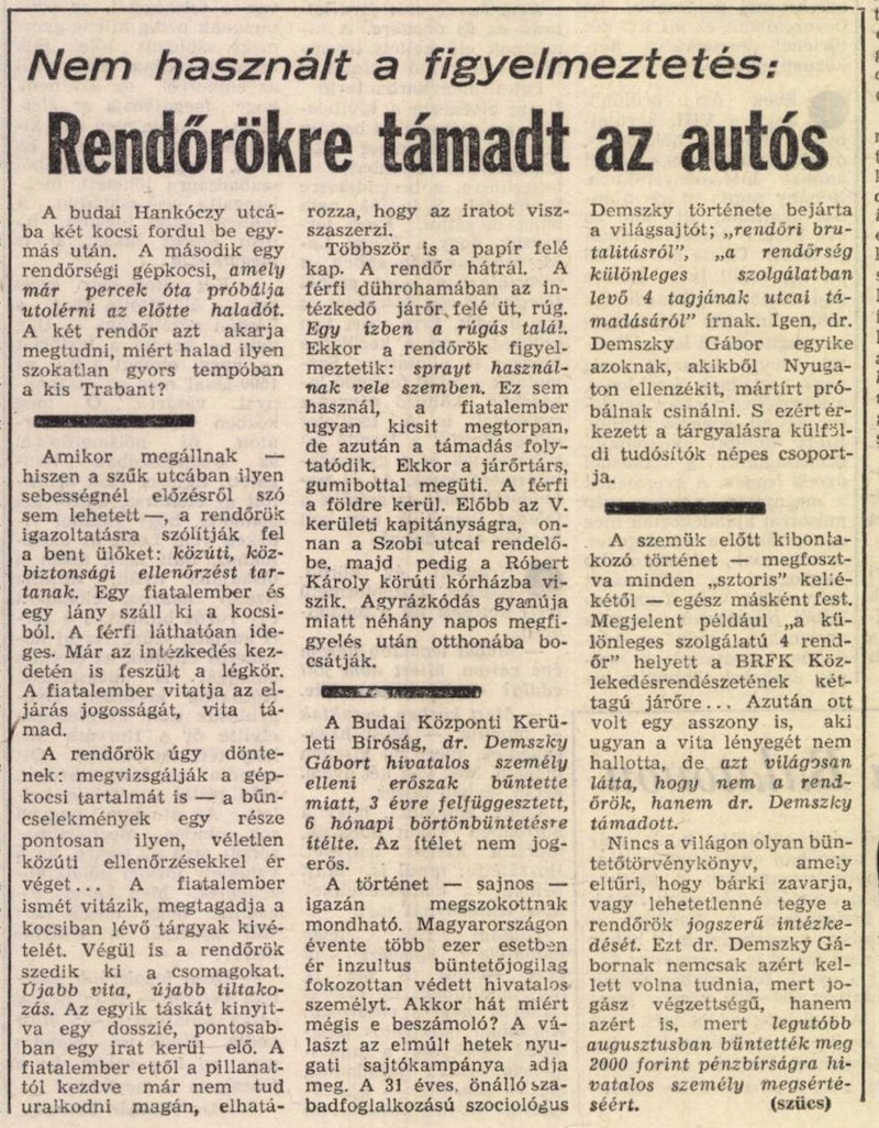 Cikk az Esti Hírlap 1983. 12. 22-i számából