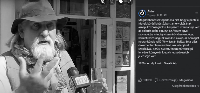 Lakástűzben halt meg a Balázs Béla-díjas Tényi István