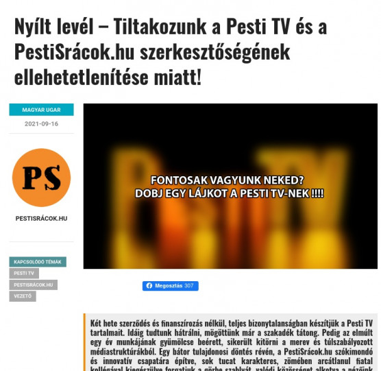 Pesti tévé: Eltűnt a kunbélázás, most köszönetet olvasni a helyén
