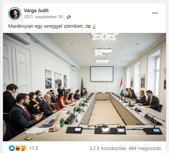 Brüsszeli jelentéskészítő: Varga Judit kirak egy képet, ami nem igaz
