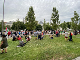 Százan érkeztek a gazdatüntetésre, traktorok sehol