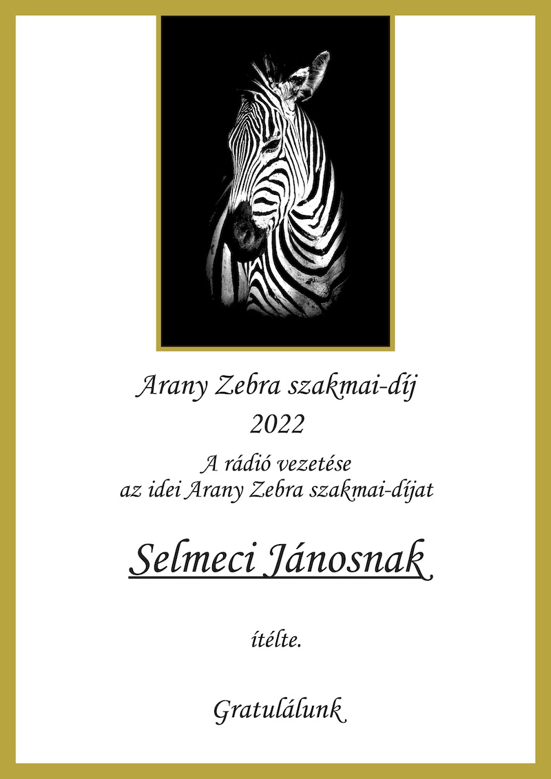 Arany Zebra 2022: Selmeci János
