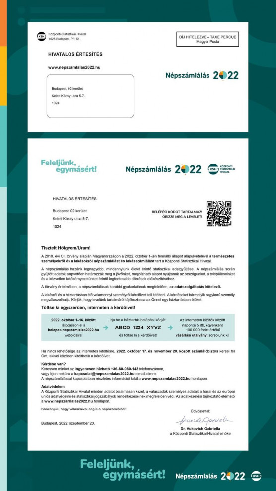 Postázzák a népszámláláshoz a leveleket, így néznek ki