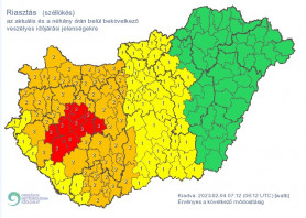 Riasztást adtak ki a viharos szél miatt