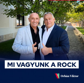 Mi vagyunk a rock – üzente Pataky Attilával összekapaszkodva Orbán Viktor