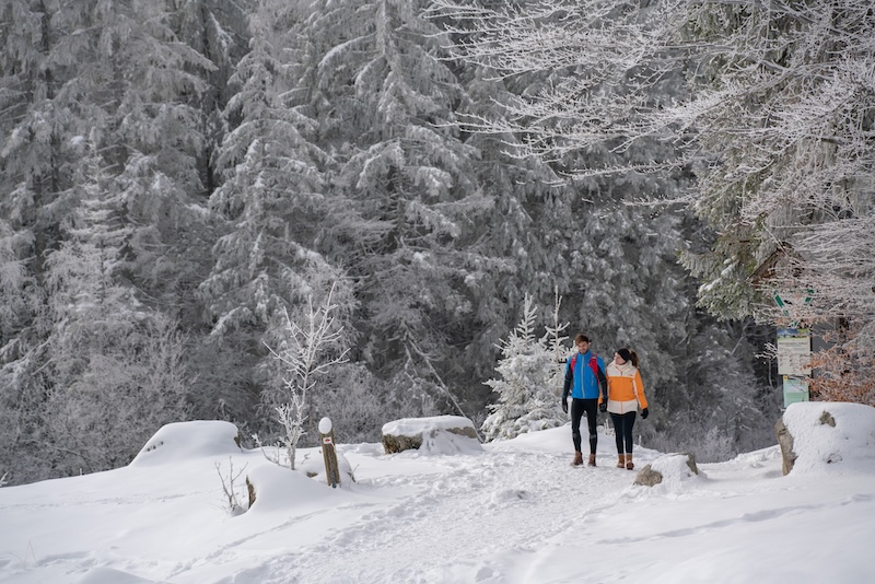 Feldberg: Pár túrázik a havas tájban