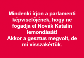Az elnöki tanácsadó biztatja a fideszeseket: írjanak a képviselőjüknek, hogy ne fogadják el Novák lemondását