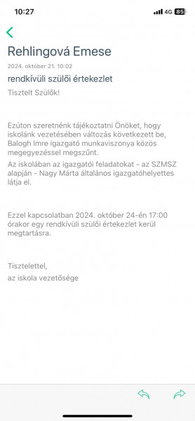 Távozik az iskola éléről a szexuális zaklatással vádolt igazgató