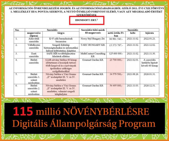 115 millióért bérelt dísznövényeket az állami cég