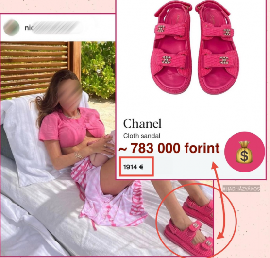 Napi luxi: Matolcsy Ádám nejének egy 800 ezres pink Chanel szandál is dukált 