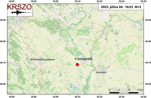 Gyenge földrengés volt Csongrádnál