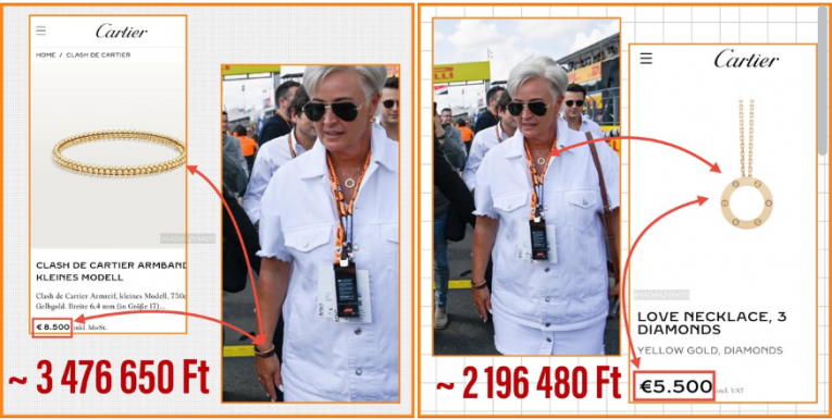 Napi luxi: 6 milliónyi ékszert észleltek Szijjártó Péter feleségén, Szilvián