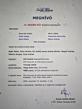 Átadták a Hazám-díjakat