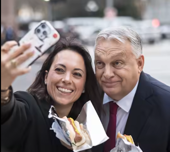 Orbán Ráhel kapott egy hot dogot az apjától Washingtonban 