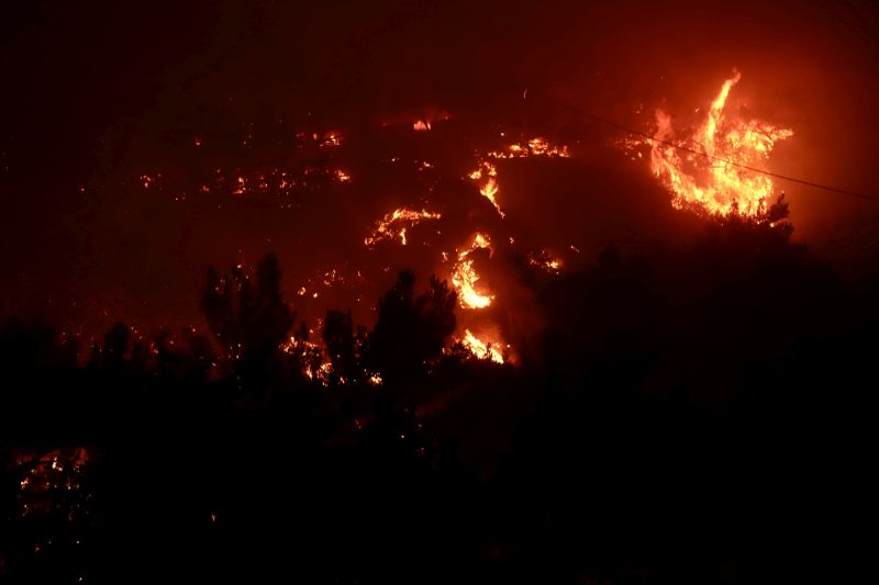 Erdőtűz Krétán, tűz