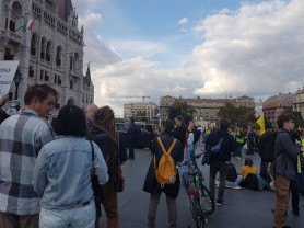 Klímasztrájk: a Parlament előtt tüntetett a Fridays for Future