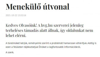 Terheléses támadás érte a hvg.hu-t