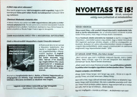 Kormánypárti üzenettel hamisítják a Nyomtass te is! című lapot Óbudán