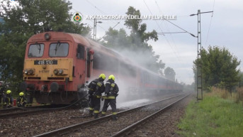 Kigyulladt egy mozdony Kőbánya alsó közelében
