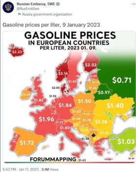 Az oroszok a benzináraikkal akartak dicsekedni, de véletlenül elismerték, hogy a megszállt területek Ukrajnához tartoznak