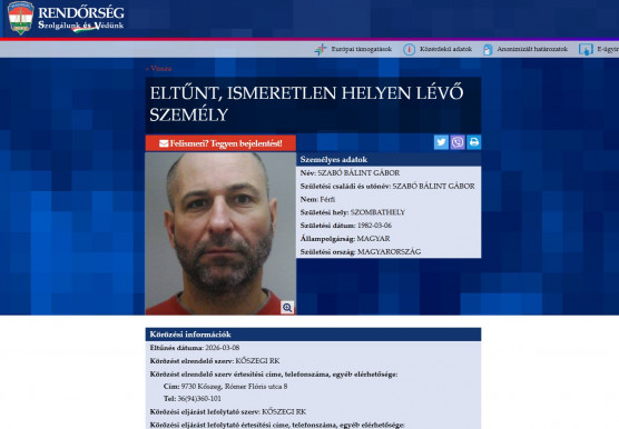 Eltűnt a trombitás Szabó Bálint, keresi a rendőrség