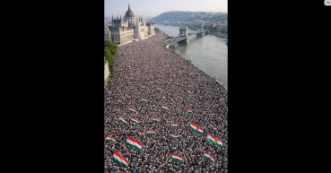 AI-bravúr: Az egyik vidéki kormánylap szerint olyan széles pesti rakparton vonult a gigantikus Békemenet mint a Duna 